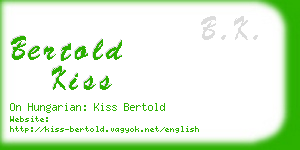 bertold kiss business card